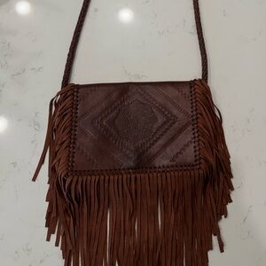 BCBGeneration leather fringe crossbody bag